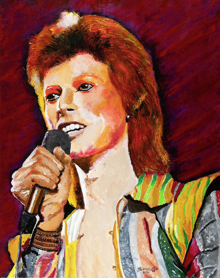 David Bowie Painting by Bruce Schmalfuss