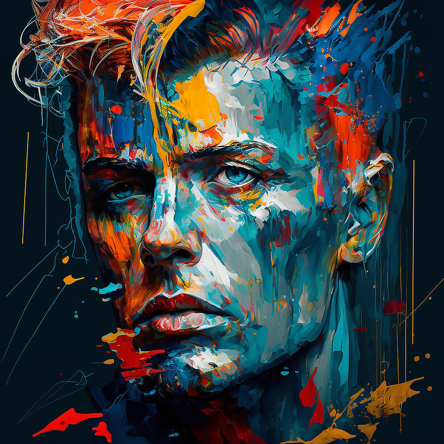 David Bowie Canvas Painting from Leonardo Art Studio Digital Art by ...