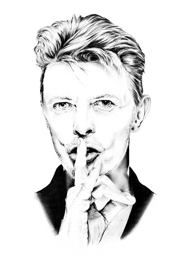 Hollywood Drawing - David Bowie by Dirk Richter