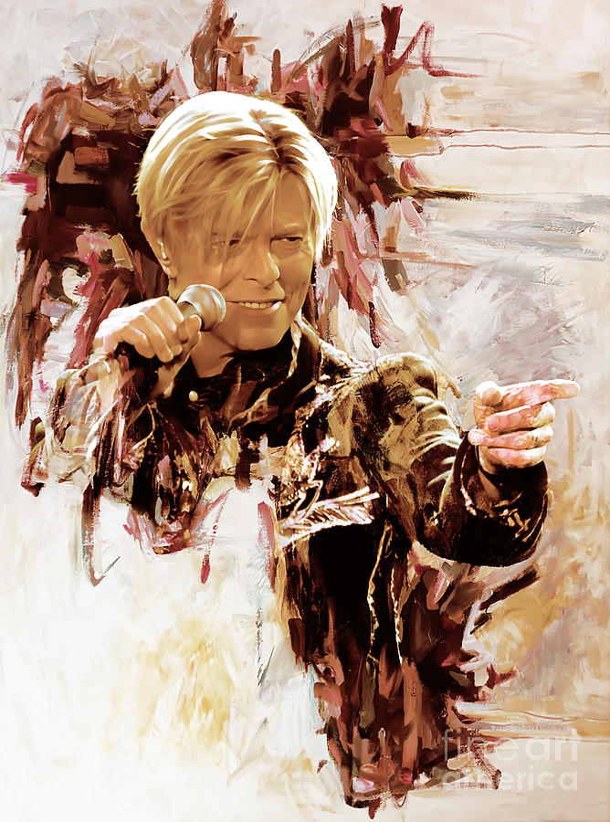Music Painting - David Bowie by Gull G