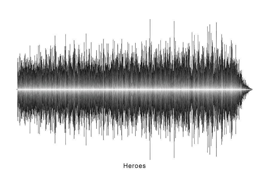 David Bowie Heroes sound wave art Digital Art by Soundwave Art - Fine ...