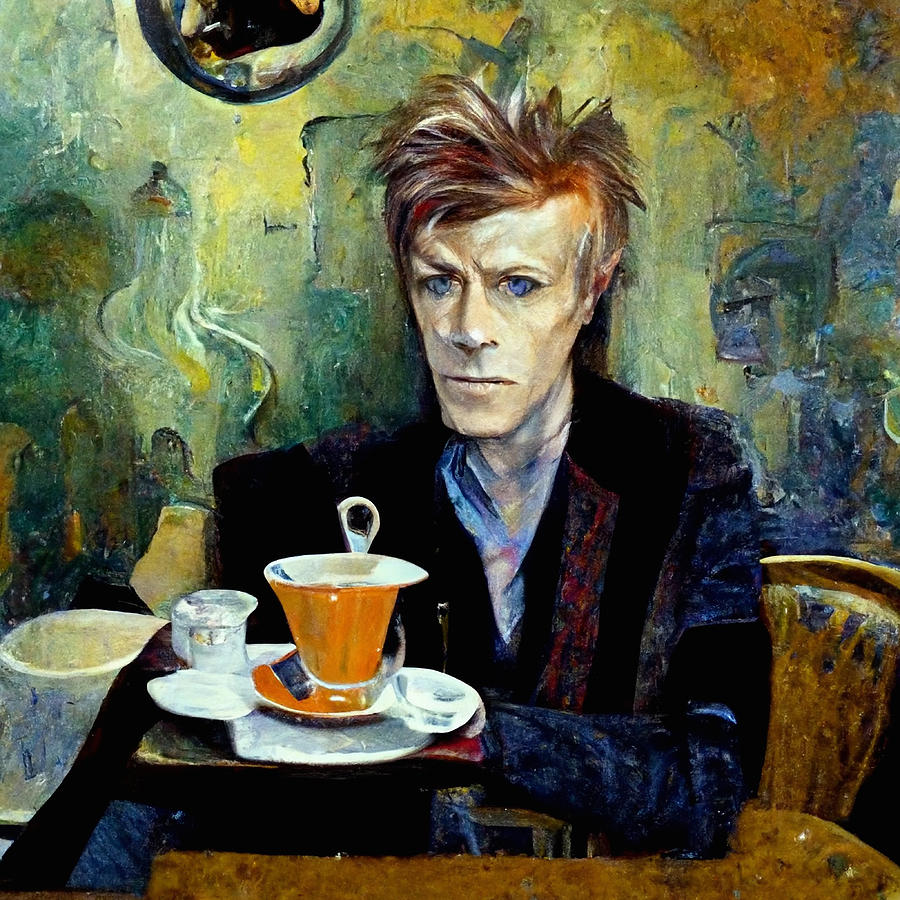 David Bowie in a Cafe #1 Digital Art by Craig Boehman