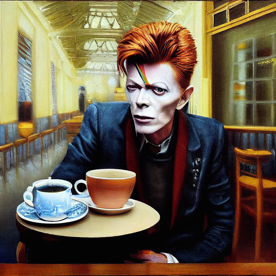 David Bowie in a Cafe #3 Digital Art by Craig Boehman