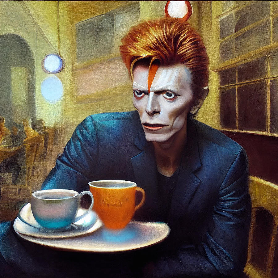 David Bowie in a Cafe #4 Digital Art by Craig Boehman