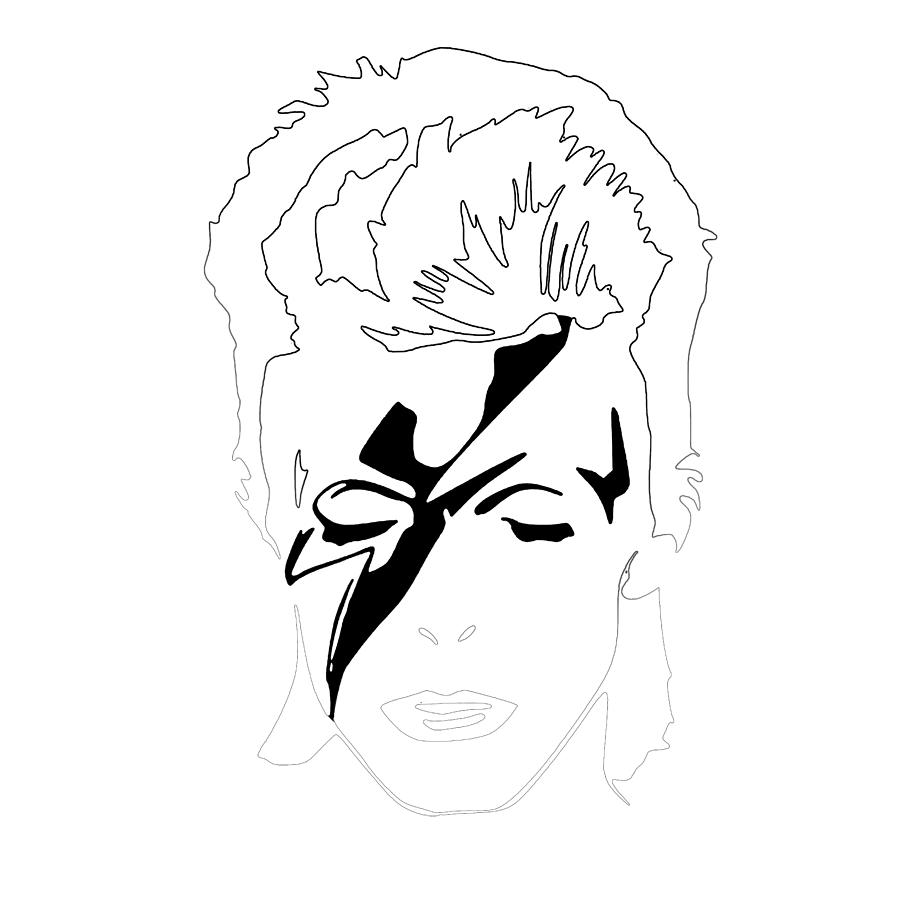 David Bowie Line Drawing Digital Art by Naxart Studio