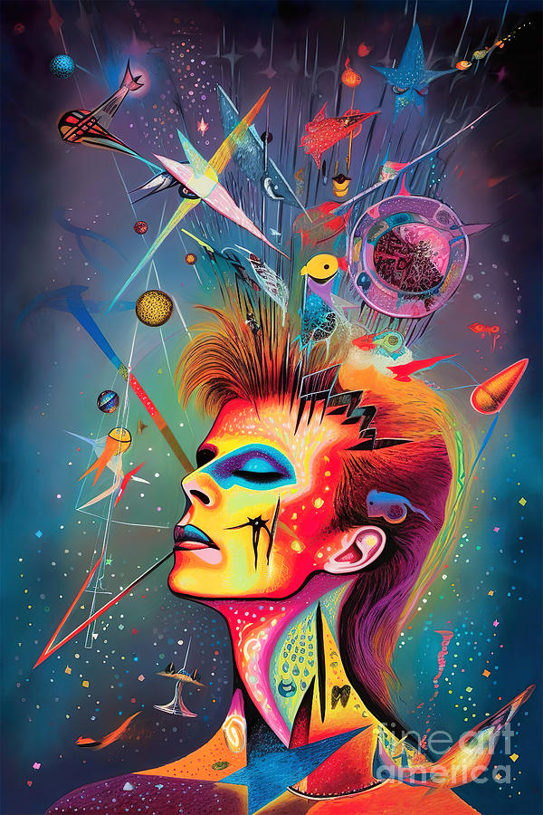 David Bowie Digital Art - DAVID BOWIE modern abstract  by Mark Ashkenazi
