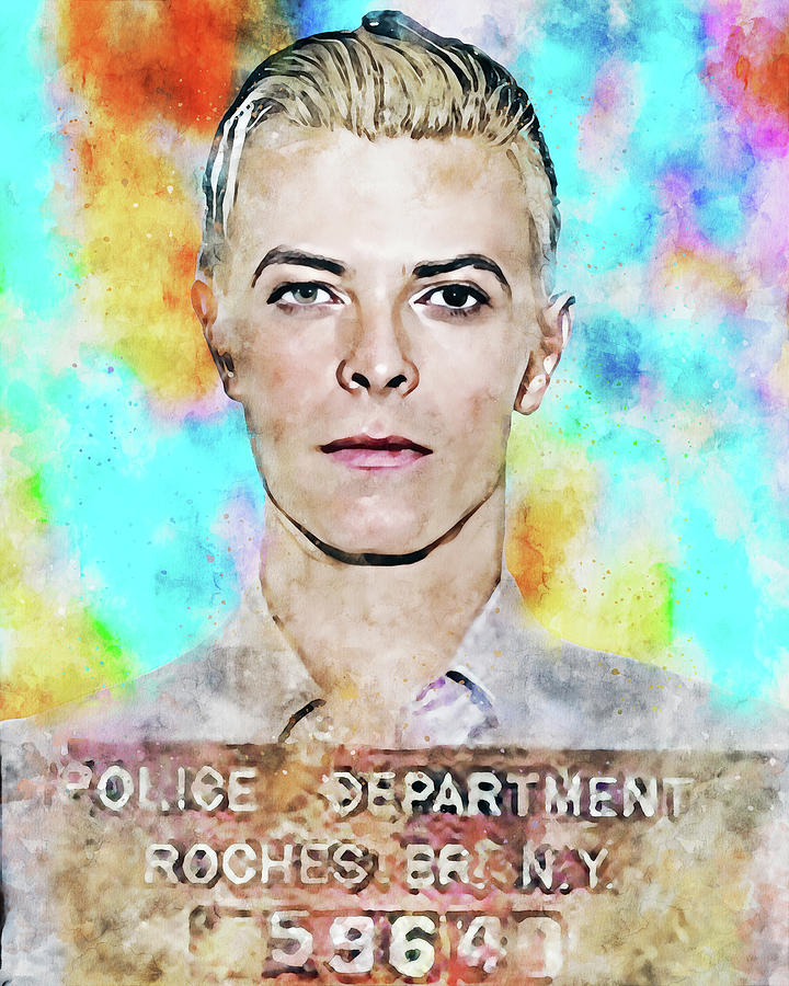 David Bowie Mugshot Watercolor Painting by Dan Sproul - Fine Art America