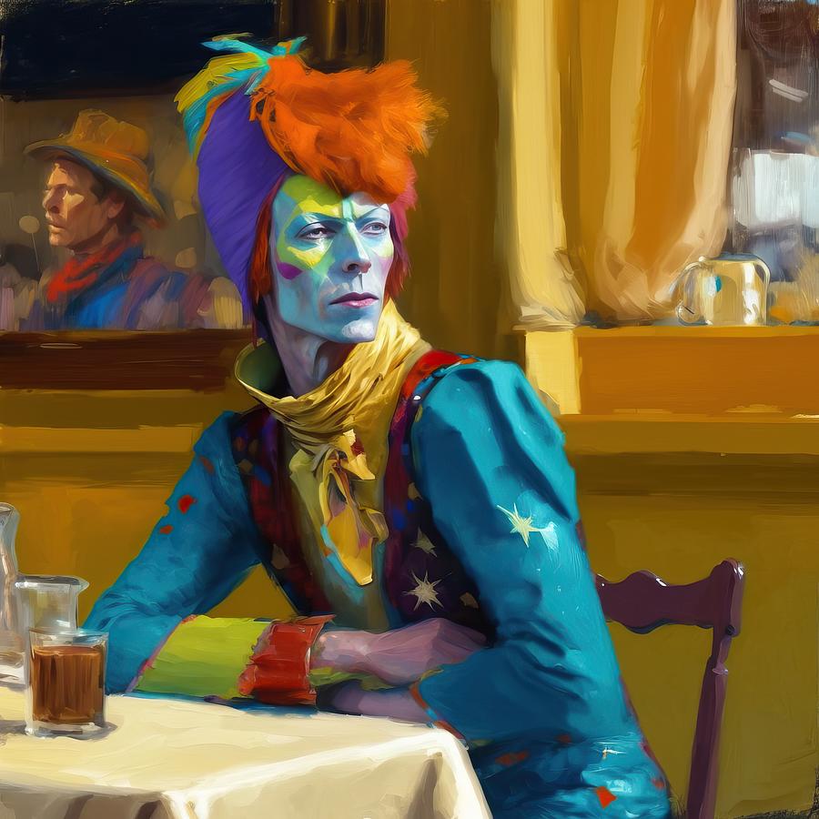 Edward Hopper Painting - David Bowie by My Head Cinema