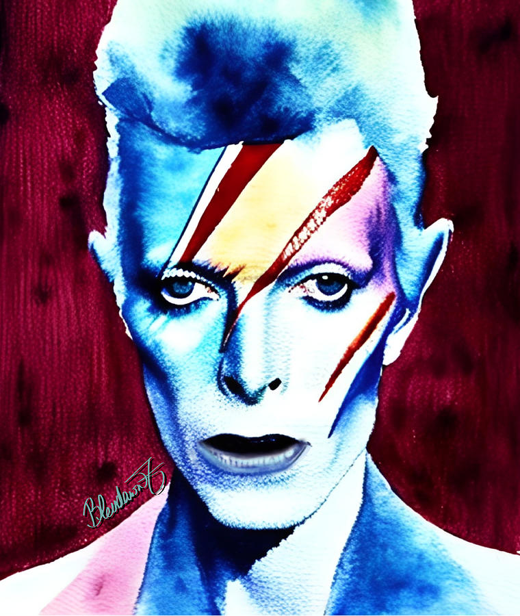 David Bowie watercolor Digital Art by Nikki Bleudawn7 - Fine Art America