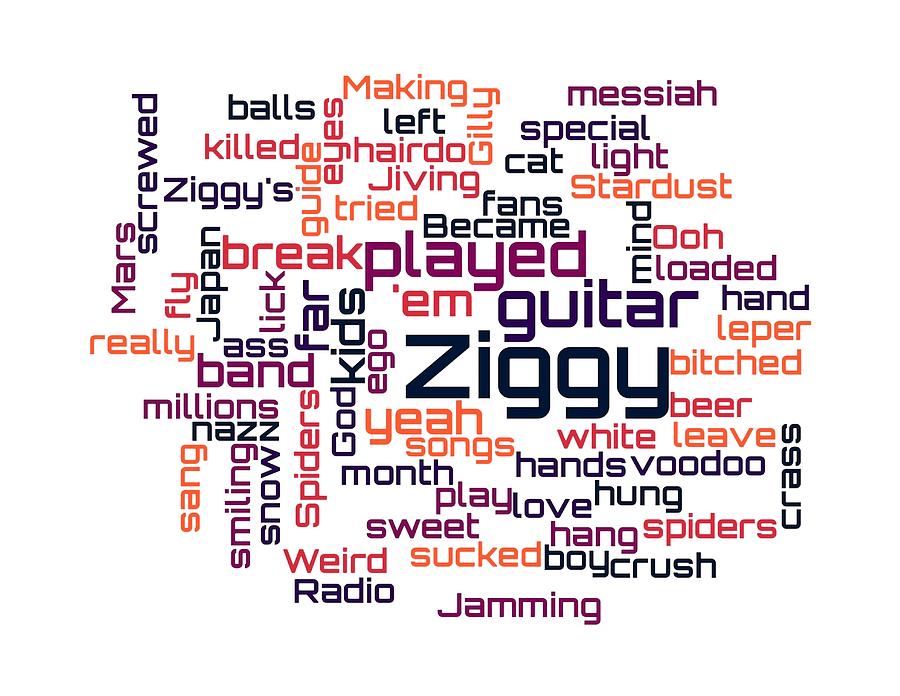 David Bowie - Ziggy Stardust Lyrical Cloud Digital Art by Susan Maxwell Schmidt