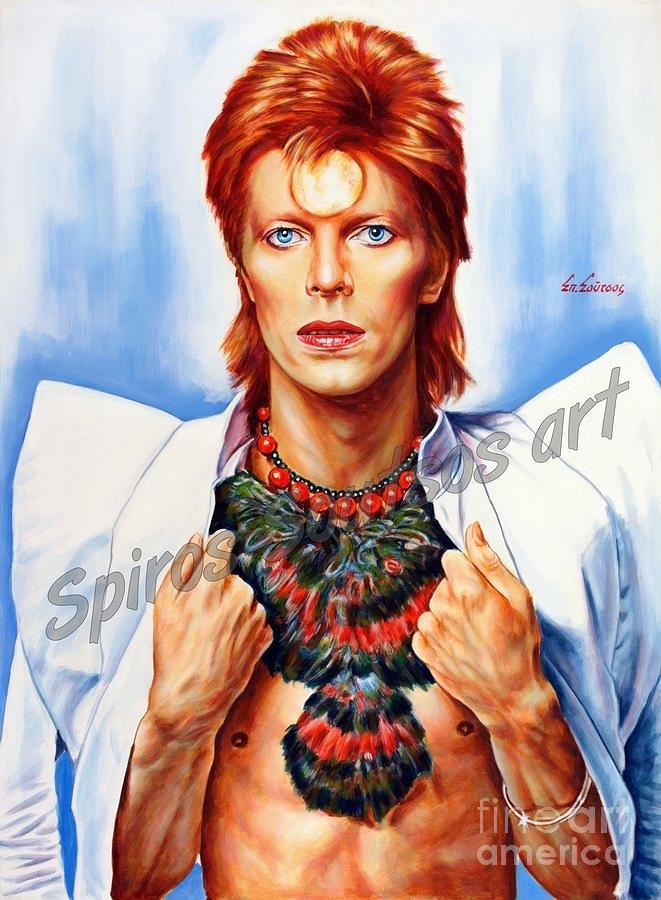David Bowie, Ziggy Stardust Original Portrait Painting Painting by Star Portraits Art
