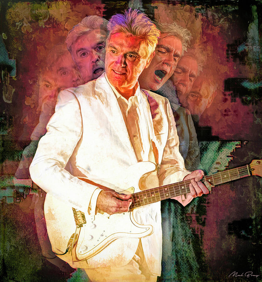 David Byrne Taking Heads Mixed Media by Mal Bray