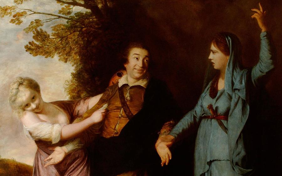 David Garrick Between Tragedy and Comedy Painting by Joshua Reynolds ...