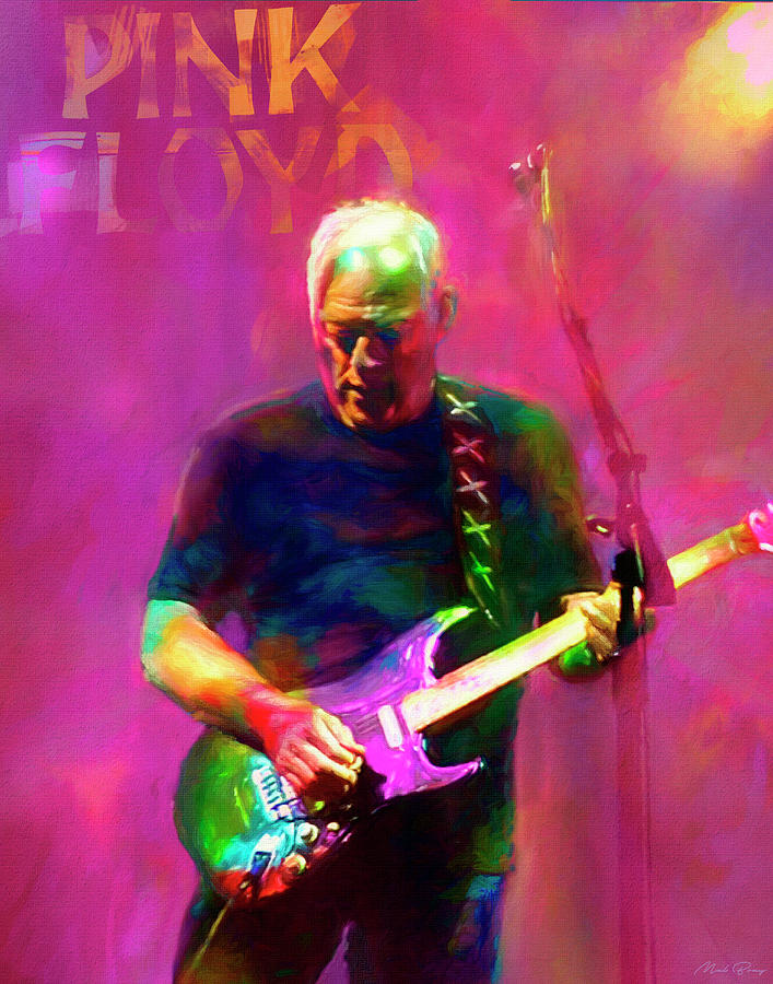 David Gilmour Musician Guitarist Mixed Media by Mal Bray