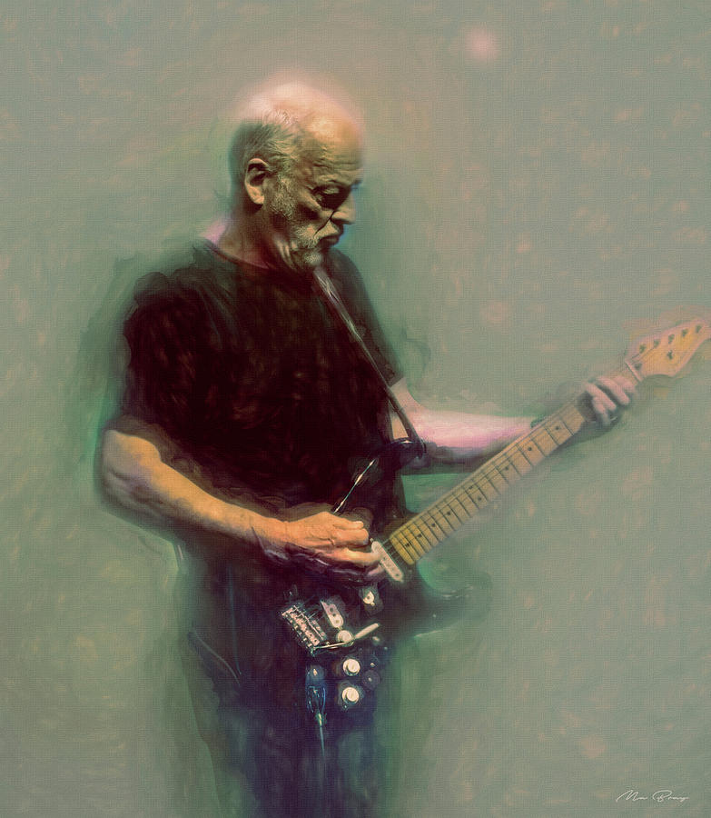 David Gilmour Musician Guitarist Pink Floyd Mixed Media by Mal Bray