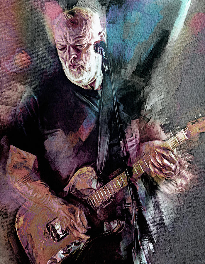David Gilmour Musician Pink Floyd Mixed Media by Mal Bray