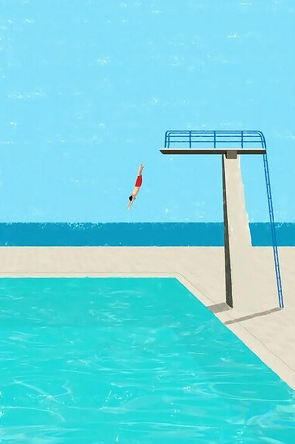 David Hockney Jump In Pool Digital Art by Yone Kenn - Fine Art America