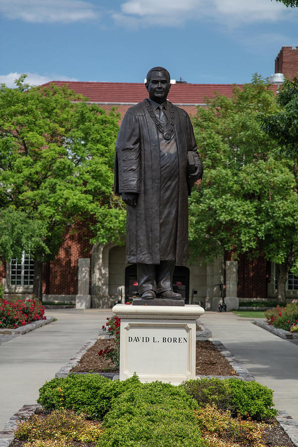 David L. Boren statue on the campus of the University of Oklahoma Photograph by Eldon McGraw