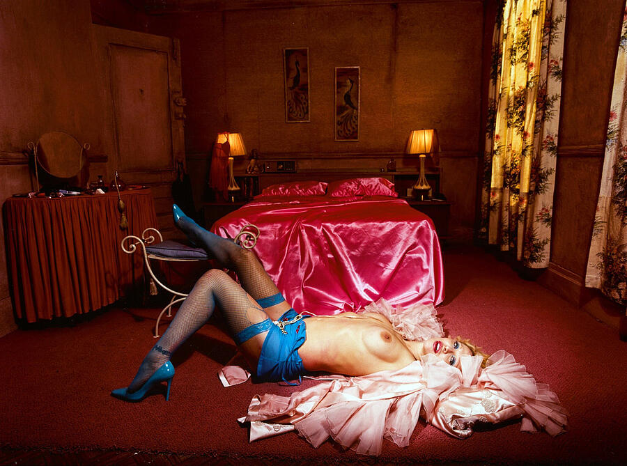 David Lachapelle - Courtney Lying On Floor In Pink Bedroom, New York, 2003 Digital Art by Photography