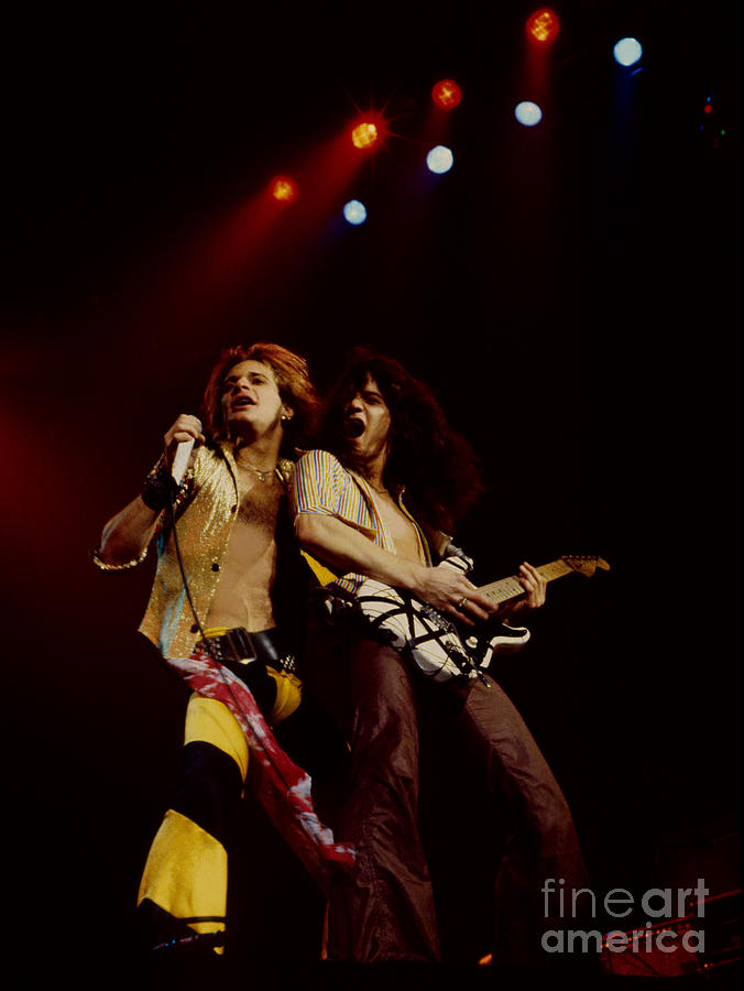 David Lee Roth and Eddie Van Halen - Van Halen- Oakland Coliseum 12-2-78  Photograph by Daniel Larsen - Pixels