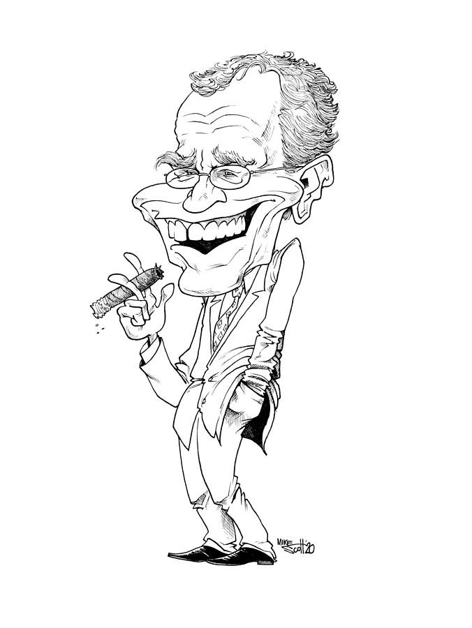 David Letterman Drawing by Mike Scott