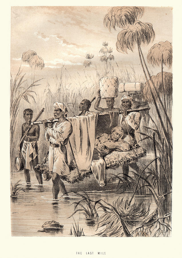 David Livingstone being carried the last mile Drawing by Duncan1890