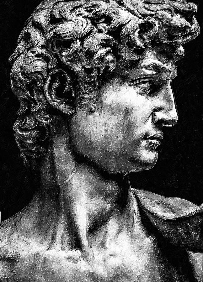 David Michelangelo Renaissance Profile Man Men 2 Painting by Tony Rubino
