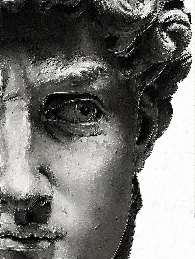 Michelangelo Painting - David Michelangelo Renaissance Profile Man Men Close by Tony Rubino
