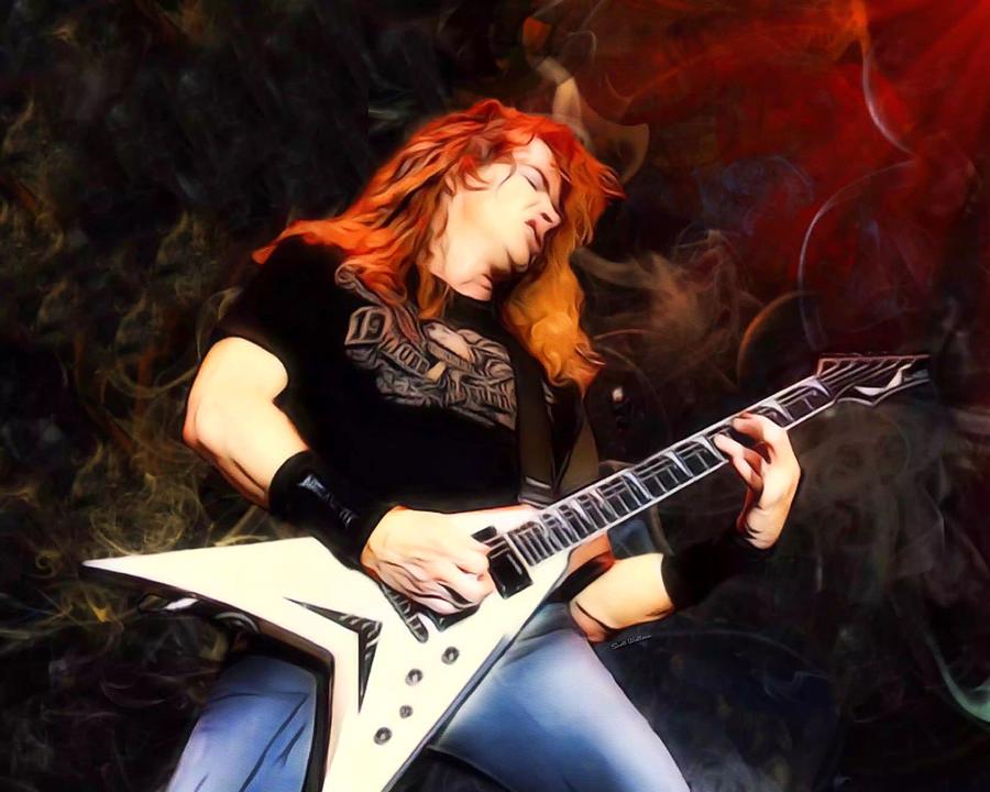 David Mustaine Action Portrait Digital Art by Scott Wallace Digital Designs