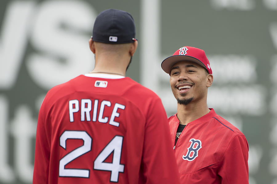 David Price and Mookie Betts Photograph by Billie Weiss/Boston Red Sox