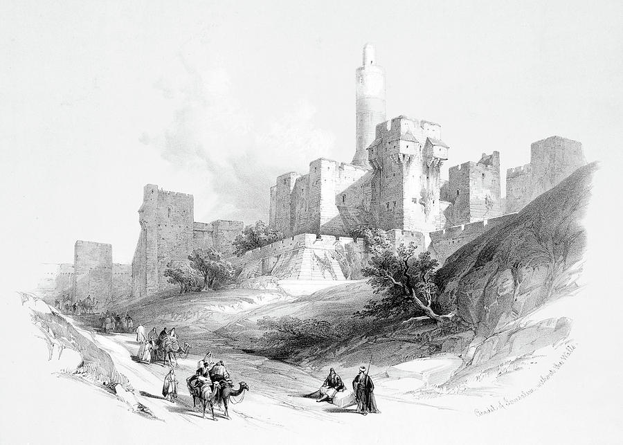David Roberts Citadel of Jerusalem in 1839 Photograph by Munir Alawi