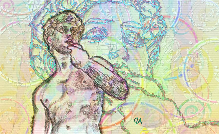 David Statue in Technicolor Painting by Jeremy Aiyadurai