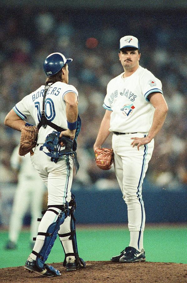 David Wells and Pat Borders Photograph by The Sporting News