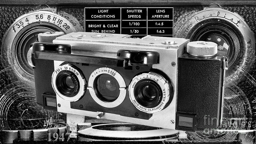 David White Company Realist Stereo Model 1041 - Blaqck And White Digital Art by Anthony Ellis