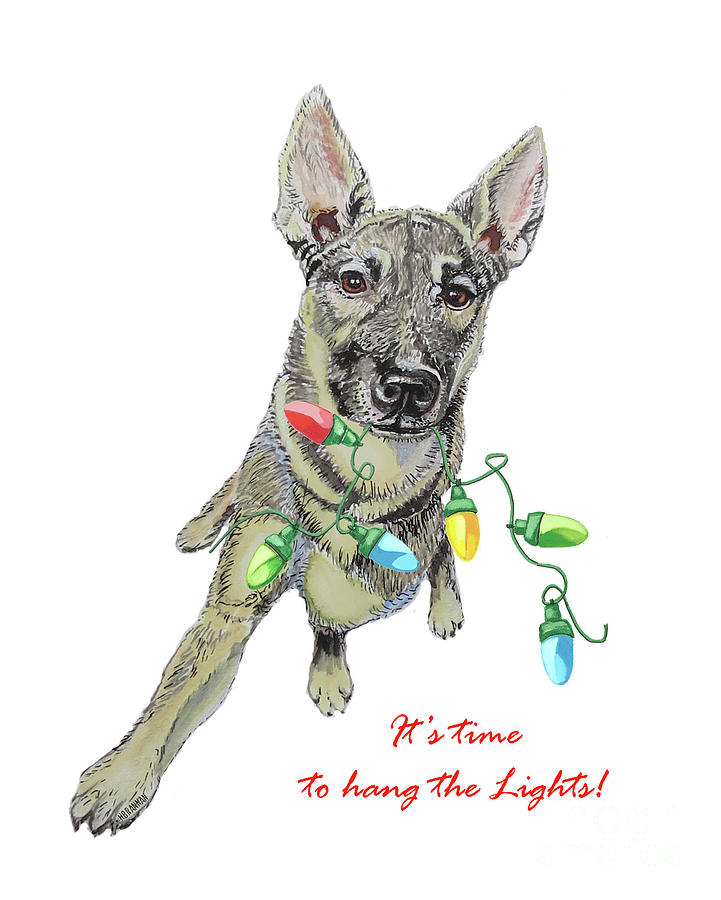 Davids Dog - Lights Painting by Holly Bartlett Brannan