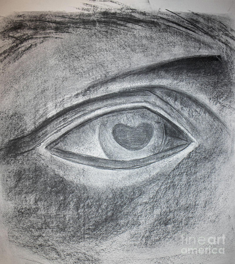 Davids Eye  Drawing by Nicole Robles