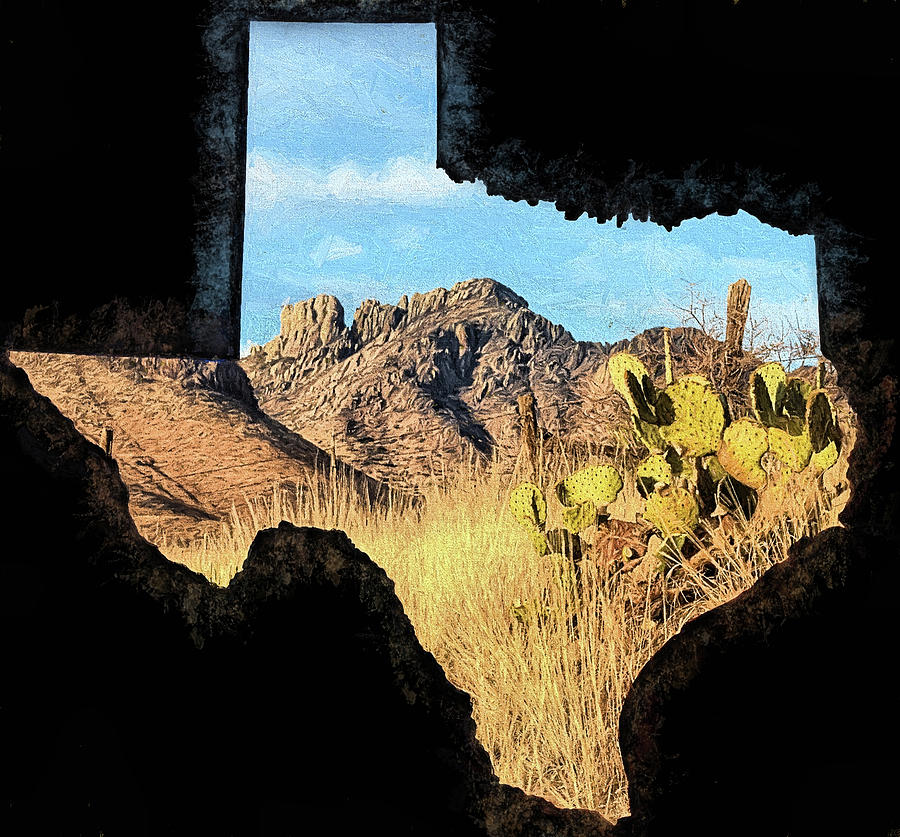 Davis Mountains Texas Outline Digital Art by JC Findley