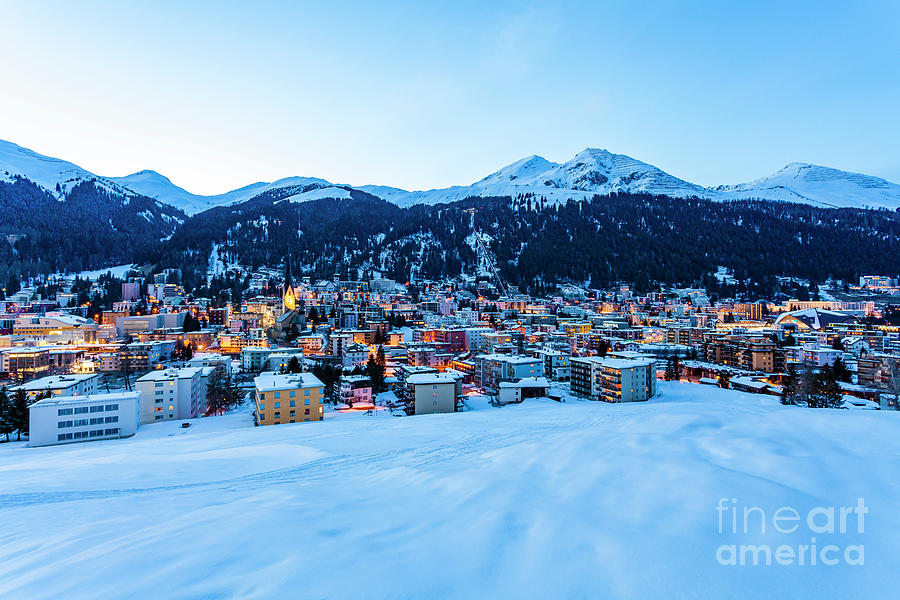 Davos in Switzerland in winter Photograph by Werner Dieterich