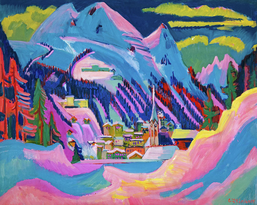 Ernst Ludwig Kirchner Painting - Davos in Winter, 1923 by Ernst Ludwig Kirchner