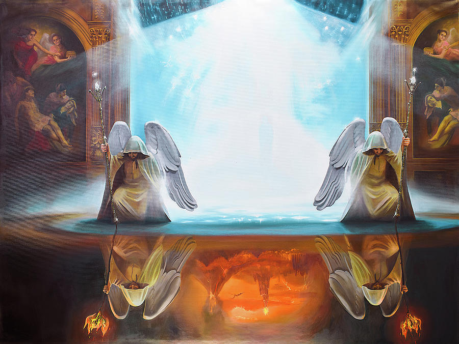 HD482 The angels of above and underworld Painting by Hanna Davydchenko HD482 The angels of above and underworld Painting by Hanna Davydchenko