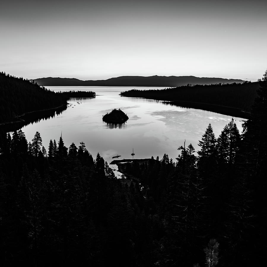 Dawn At Emerald Bay In Monochrome - Lake Tahoe California Photograph