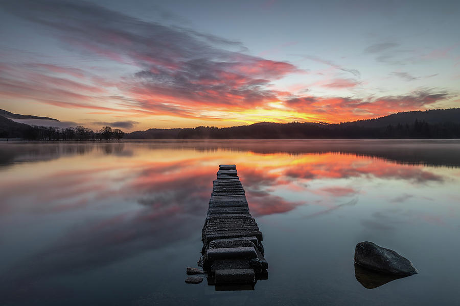 Pier Photograph - Dawn at Kinlochard by Raymond Carruthers