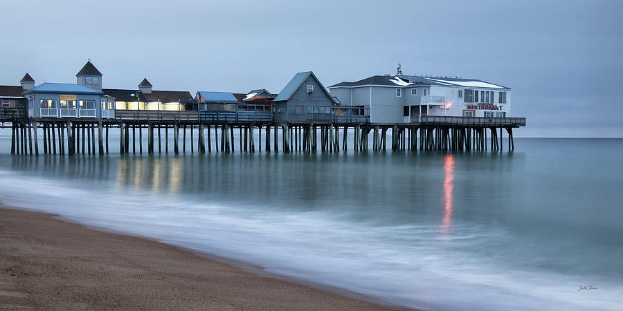 Landscape Photograph - Dawn at Old Orchard Beach Pier by Betty Denise