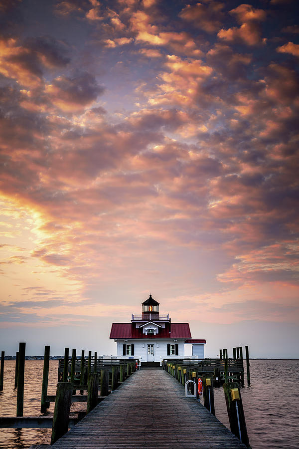 Lighthouse Photograph - Dawn at Roanoke Marshes Lighthouse by Rick Berk