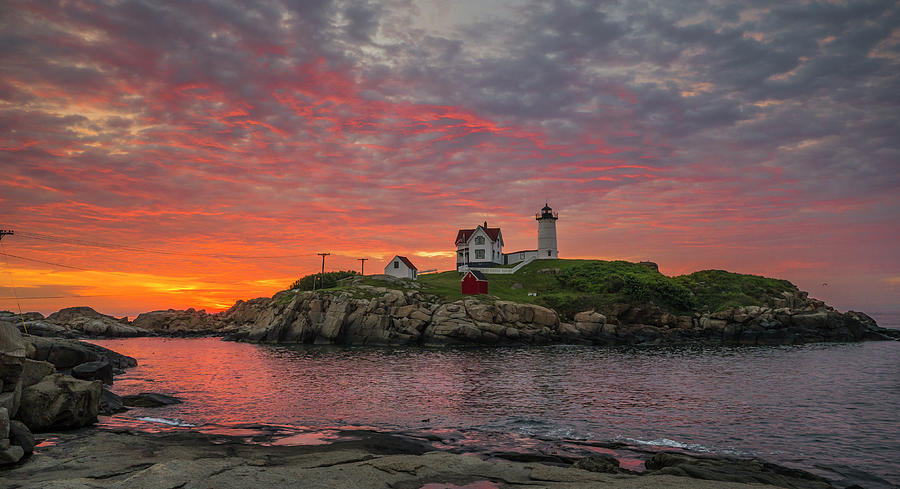 Dawn at the Nubble 2 Photograph by Steven Ralser