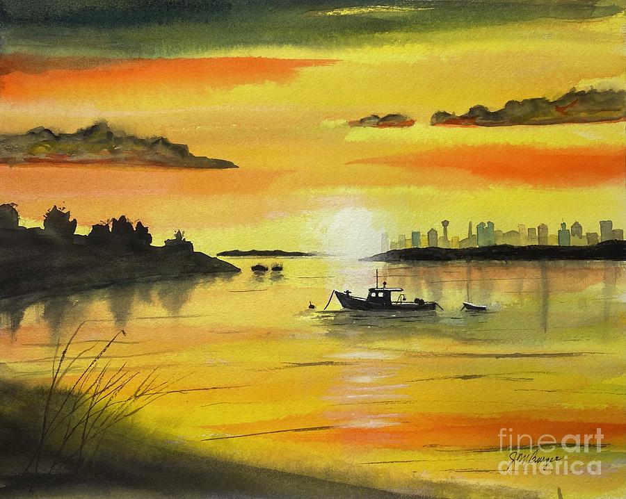 Dawn at the Shore Painting by Joseph Burger