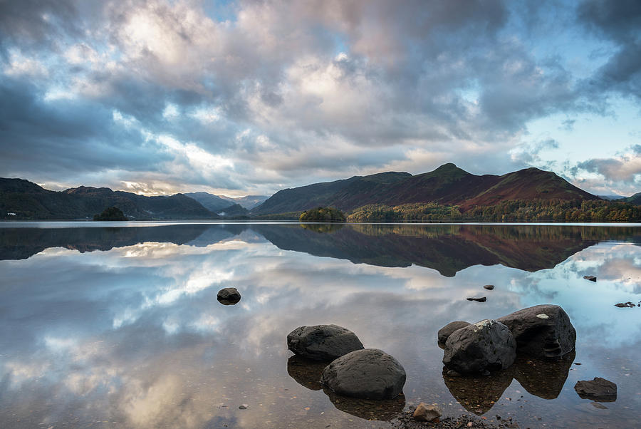 Dawn Breaks over Derwent Water, the Lake District, Cumbria,England Photograph by Sarah Howard