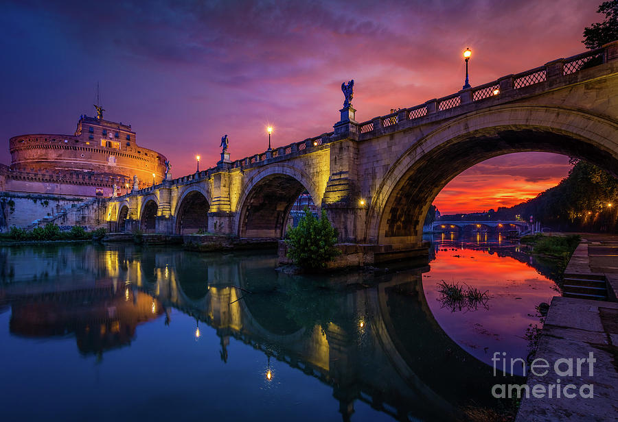 Dawn by the Tiber River Photograph by Inge Johnsson