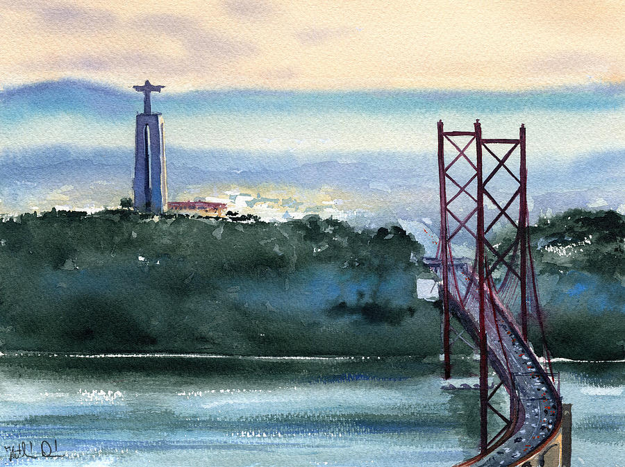 Dawn In Lisbon Painting by Dora Hathazi Mendes
