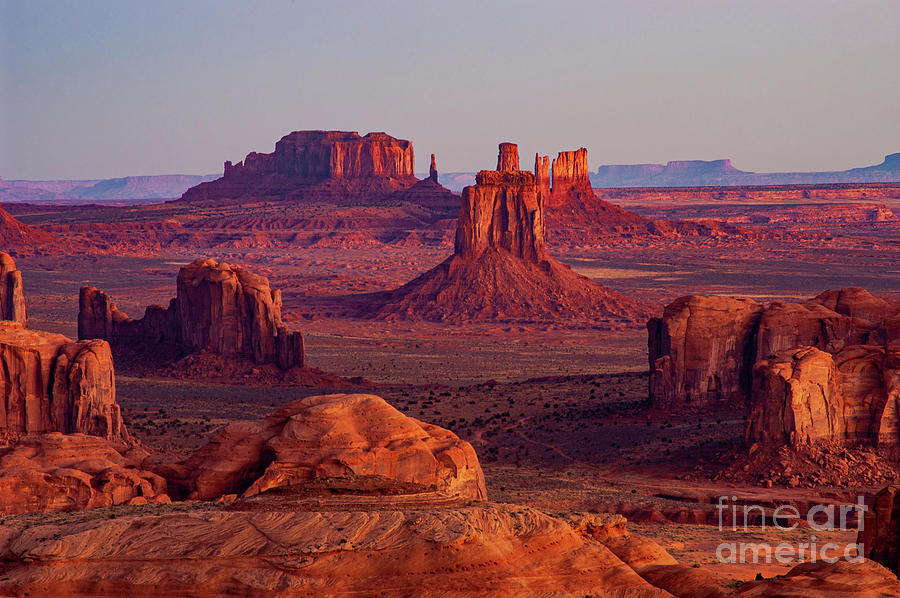 Dawn in Monument Valley Photograph by Bob Phillips
